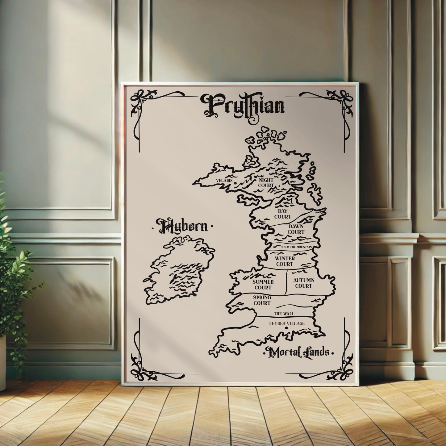 ACOTAR-inspired Prythian Map Wall Print