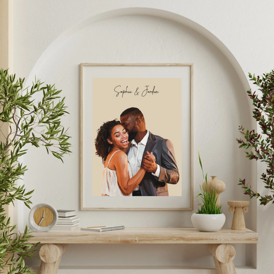 Custom Hand-Illustrated Couples Portrait