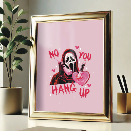 Quirky Ghostface Wall Print - “No You Hang Up”