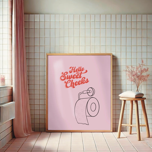 Bathroom Wall Print - "Sweet Cheeks"