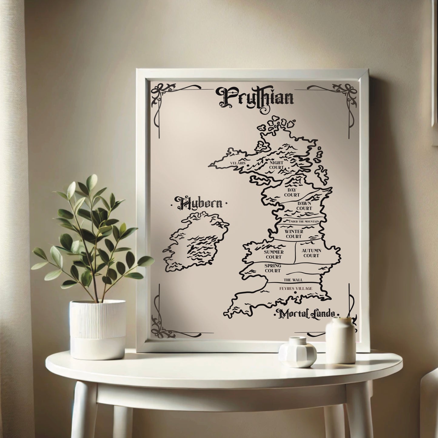 ACOTAR-inspired Prythian Map Wall Print