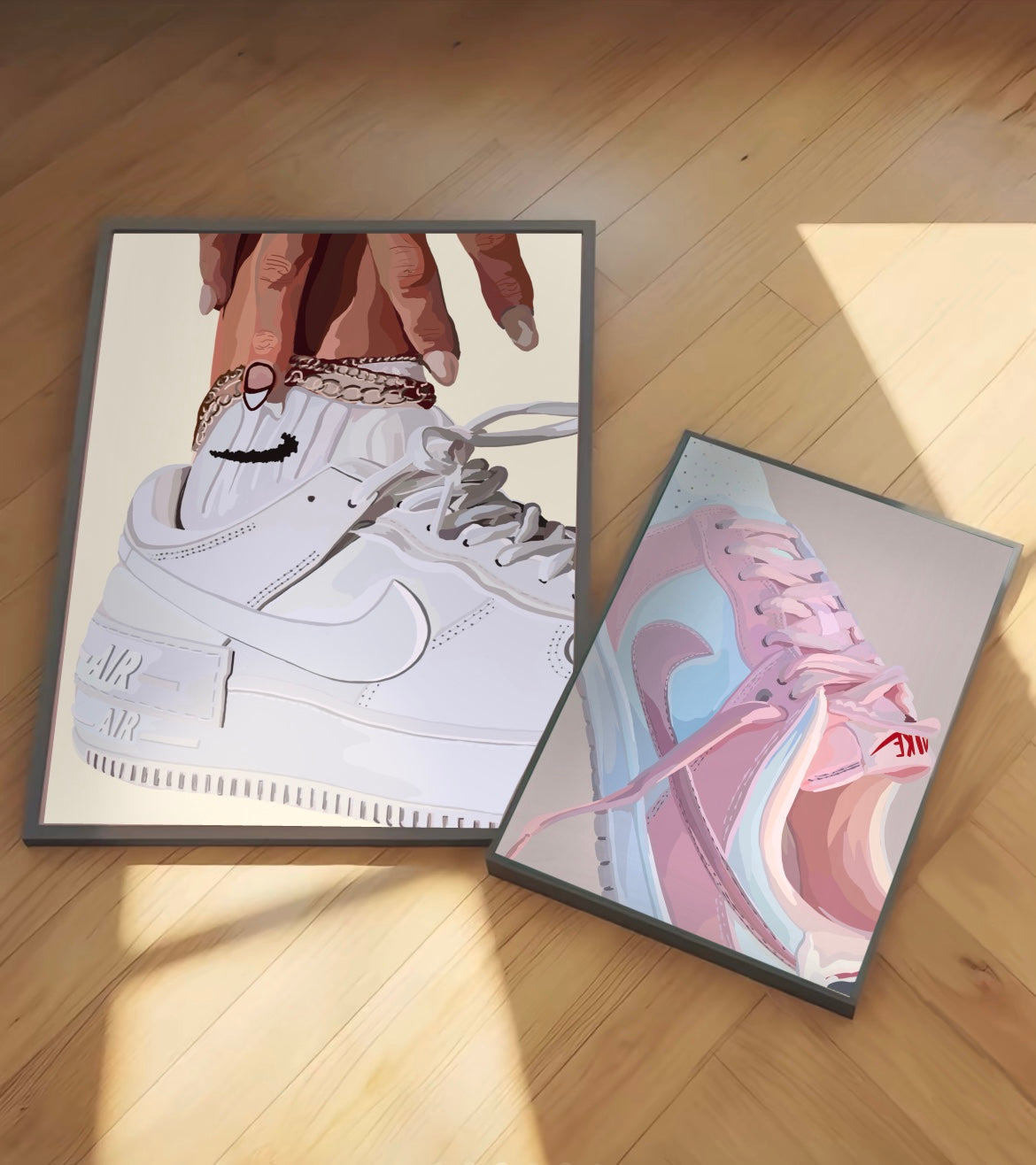 Fashion Wall Print - White Trainer Art