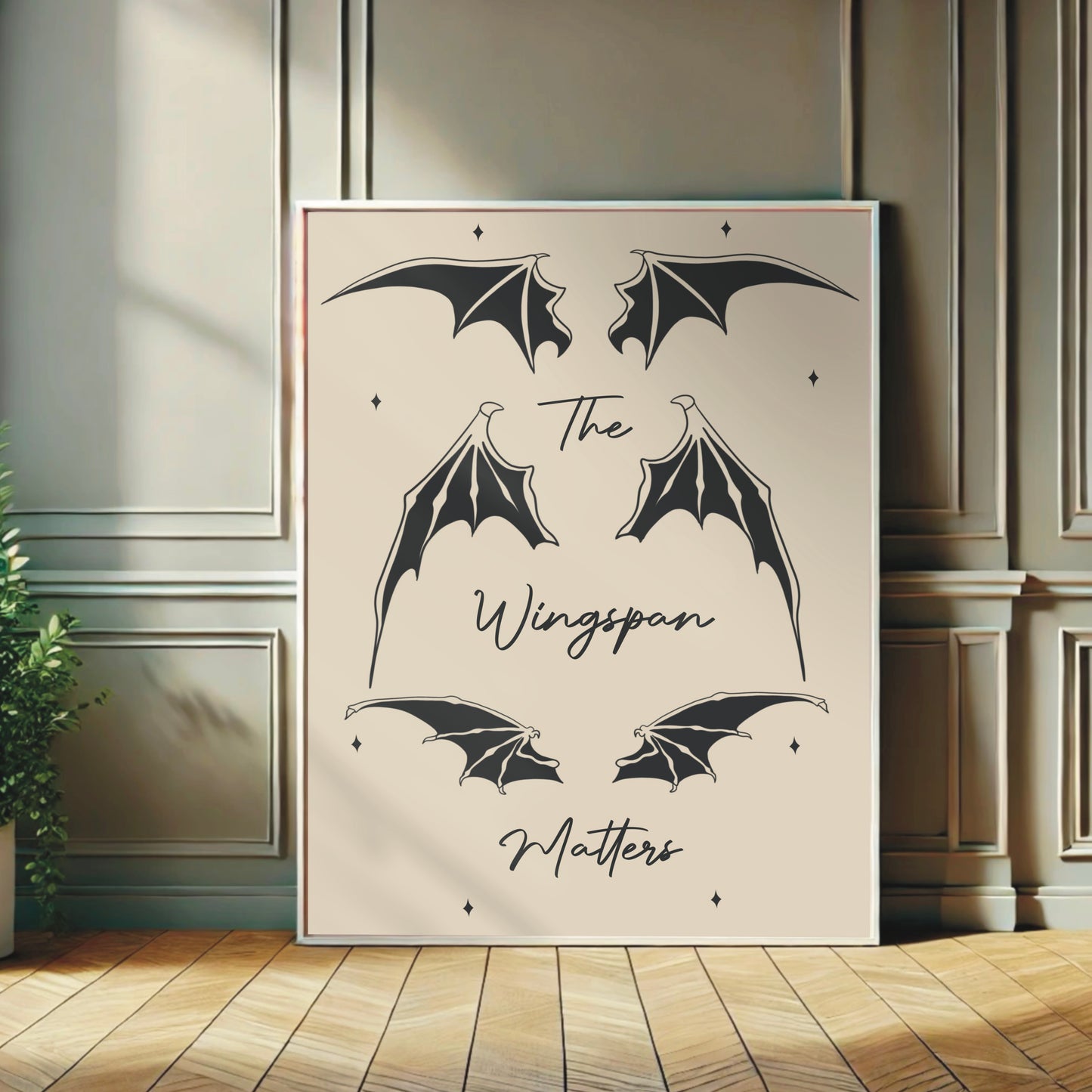 ACOTAR-inspired "Wing Span Matters" Wall Print