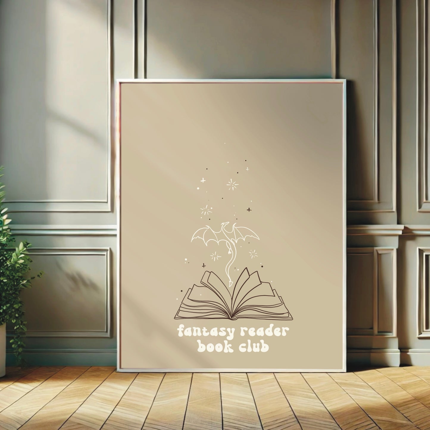 Book Lover Wall Print - "Fantasy Book Reader Club"