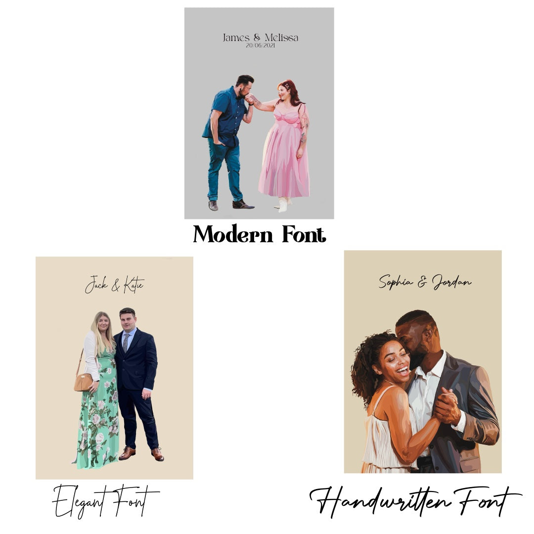 Custom Hand-Illustrated Couples Portrait