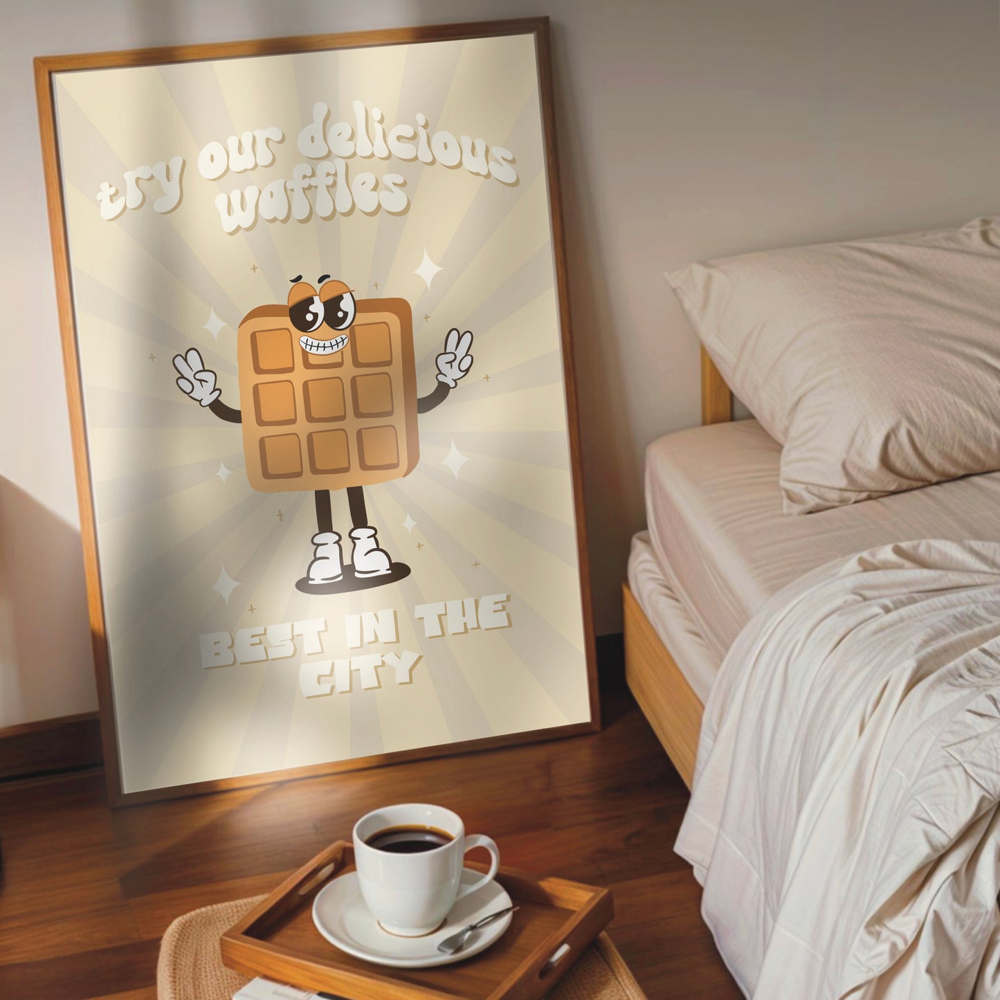 Retro Character Print- Best Waffles