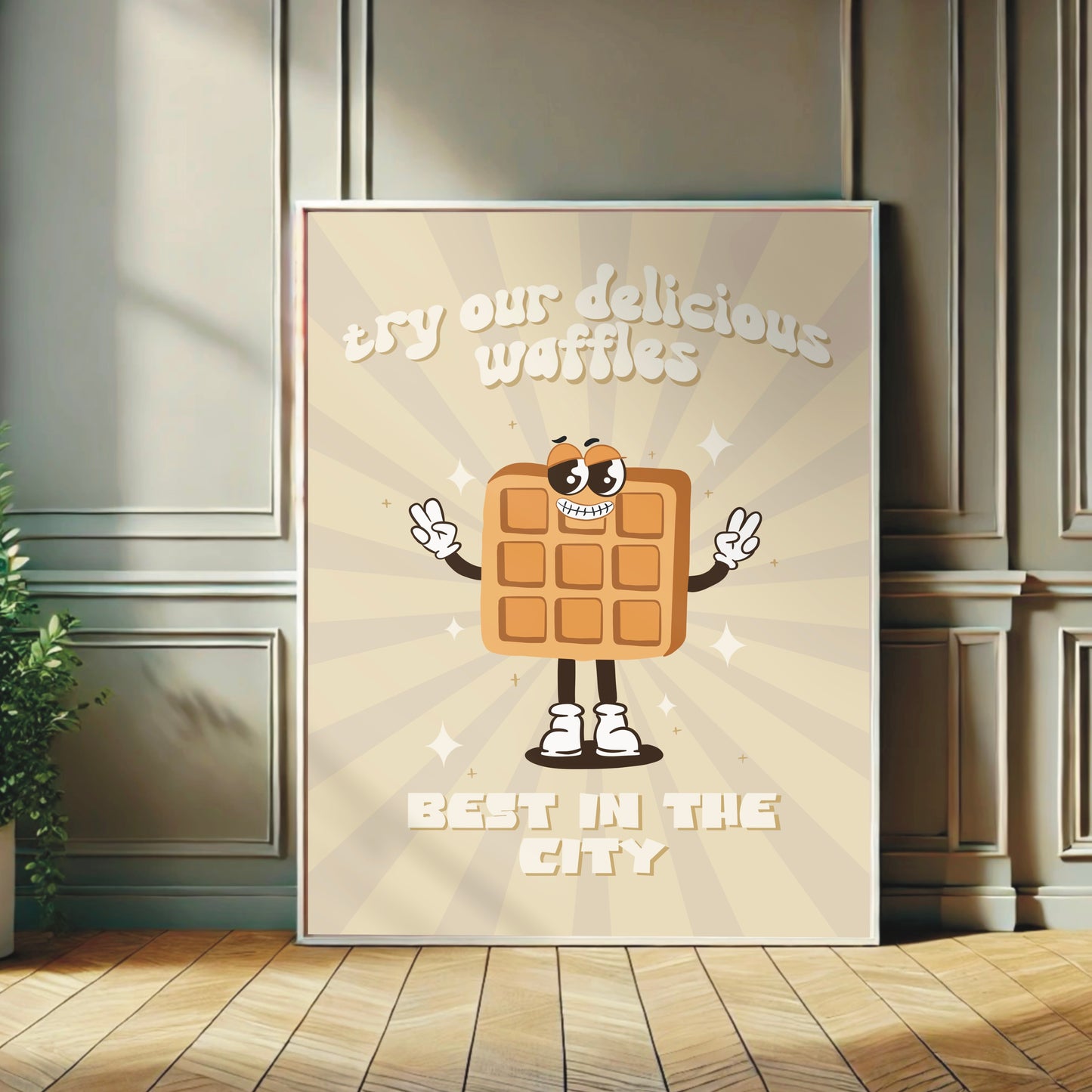 Retro Character Print- Best Waffles