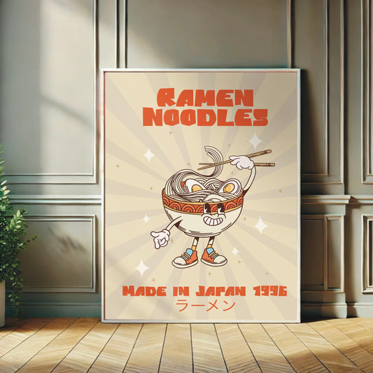 Retro Character Print- Japanese Ramen