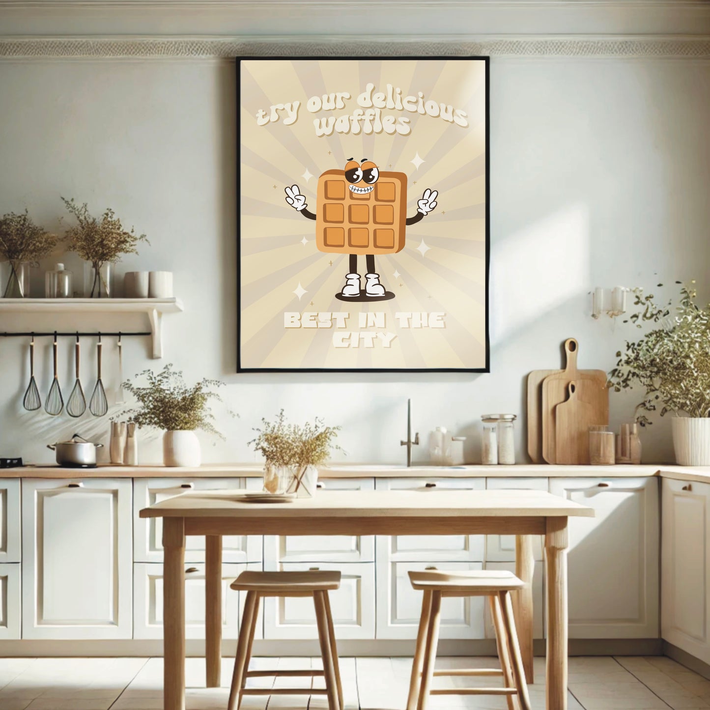 Retro Character Print- Best Waffles